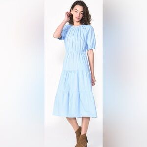 Greylin Donna Poplin tiered midi dress